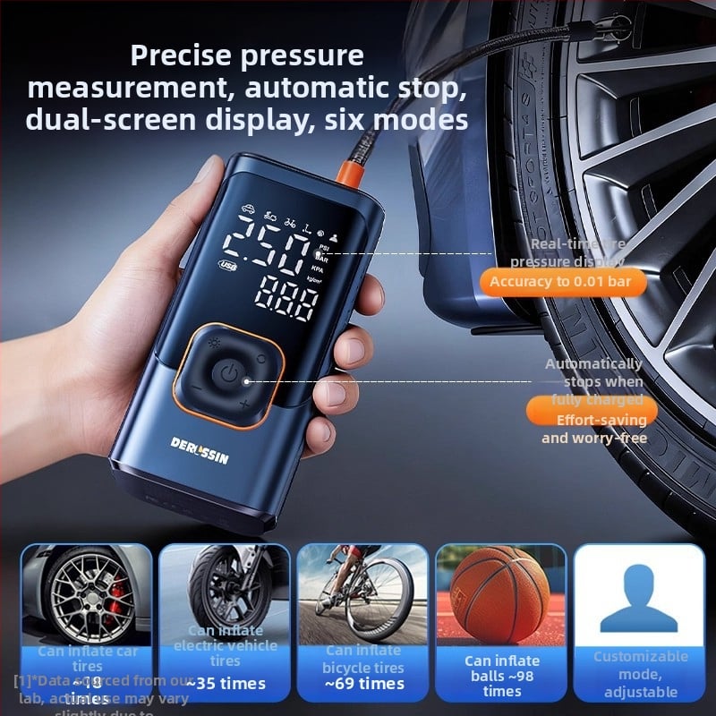 Nabíjateľná autosp pumpa s digitálnym displejom, 12V, 80W, prietok vzduchu 30 L/min