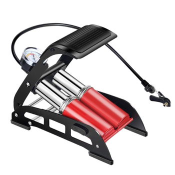 Hercules pedala pumpa za bicikl i motocikl - nehrđajući čelik, 80W, jednodijelna, 30 L/min, manometar za tlak u gumama