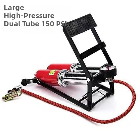 Hercules pedala pumpa za bicikl i motocikl - nehrđajući čelik, 80W, jednodijelna, 30 L/min, manometar za tlak u gumama