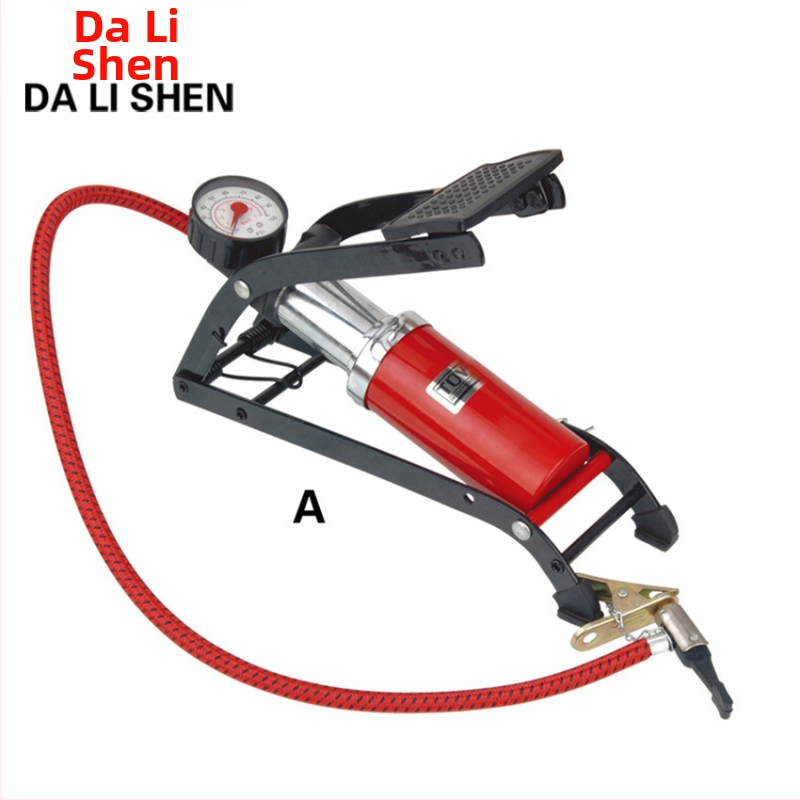 Hercules pedala pumpa za bicikl i motocikl - nehrđajući čelik, 80W, jednodijelna, 30 L/min, manometar za tlak u gumama