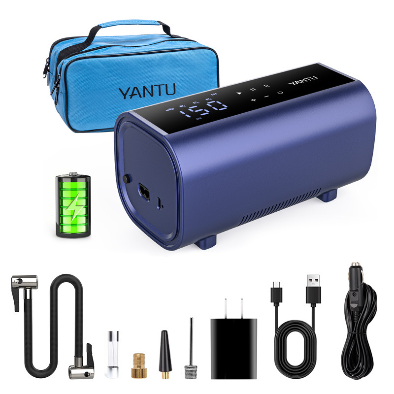 Bežična dvocilindrična pumpa za nadimanje guma za automobile i SUV — 12V, 120W, 35 L/min, Digitalni zaslon s tlakomjerom