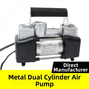 Automobilska pumpa za zrak s dvostrukim cilindrom, 12V, 200W, 50 L/min, 2 m crijevo, digitalni zaslon, LED osvjetljenje