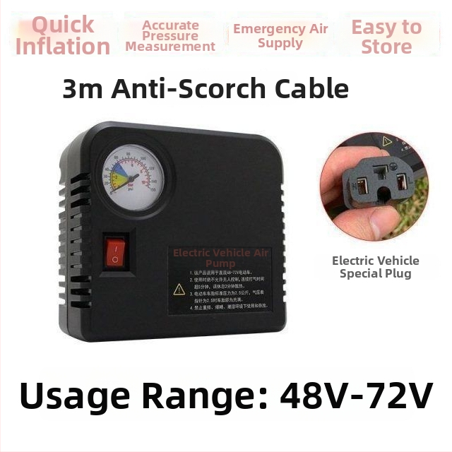 Pumpe na vzduch pre elektrické vozidlá - 220 W, viacválcová konštrukcia, digitálny displej, varovné svetlo