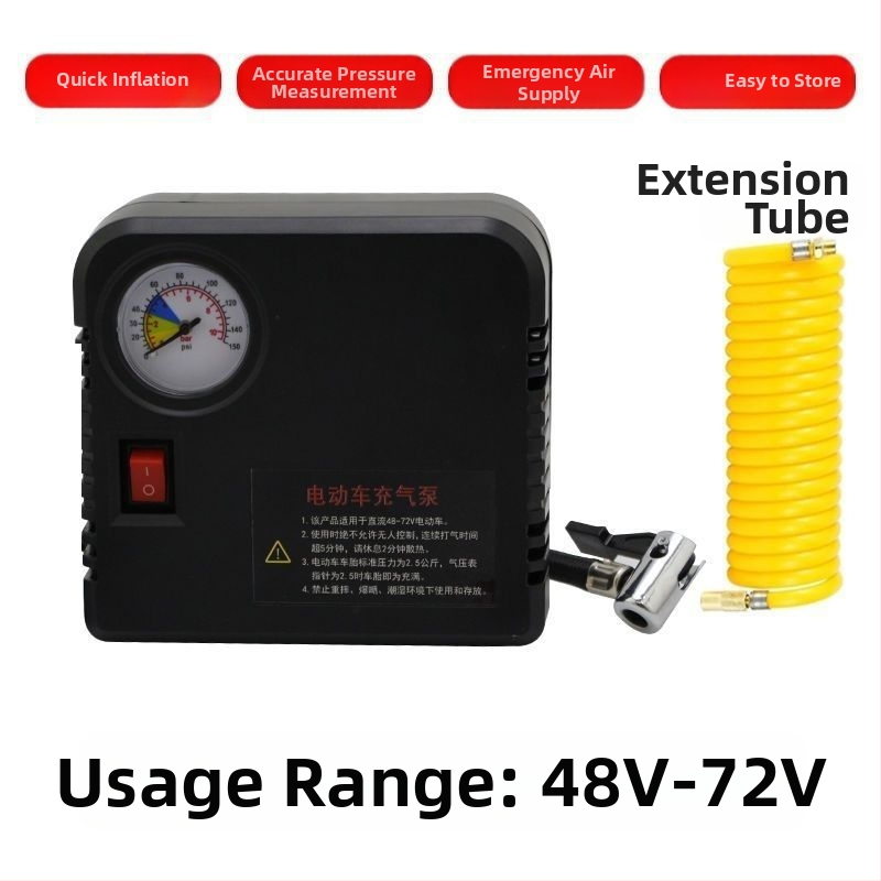 Pumpe na vzduch pre elektrické vozidlá - 220 W, viacválcová konštrukcia, digitálny displej, varovné svetlo
