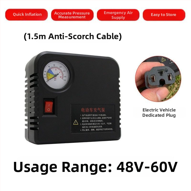 Pumpe na vzduch pre elektrické vozidlá - 220 W, viacválcová konštrukcia, digitálny displej, varovné svetlo
