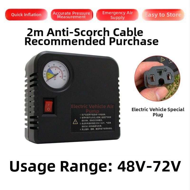 Pumpe na vzduch pre elektrické vozidlá - 220 W, viacválcová konštrukcia, digitálny displej, varovné svetlo