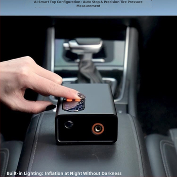 Pompa de umflat cauciuc auto, portabilă, automată, electrică, cu afișaj digital și lumină LED (12V DC, 80W, 35 L/min)