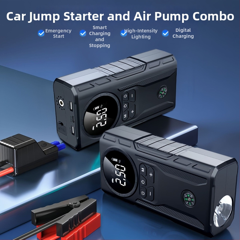Štartér do auta s integrovanou pumpou na vzduch – všetko v jednom, 12V, 1800A, 200W, USB nabíjanie, prietok vzduchu 35 L/min