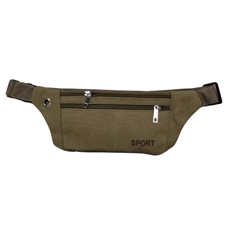 Unisex platnena pojasna torba za outdoor sportove – Crossbody stil, velika zapremina, pretinac za telefon i novčanik