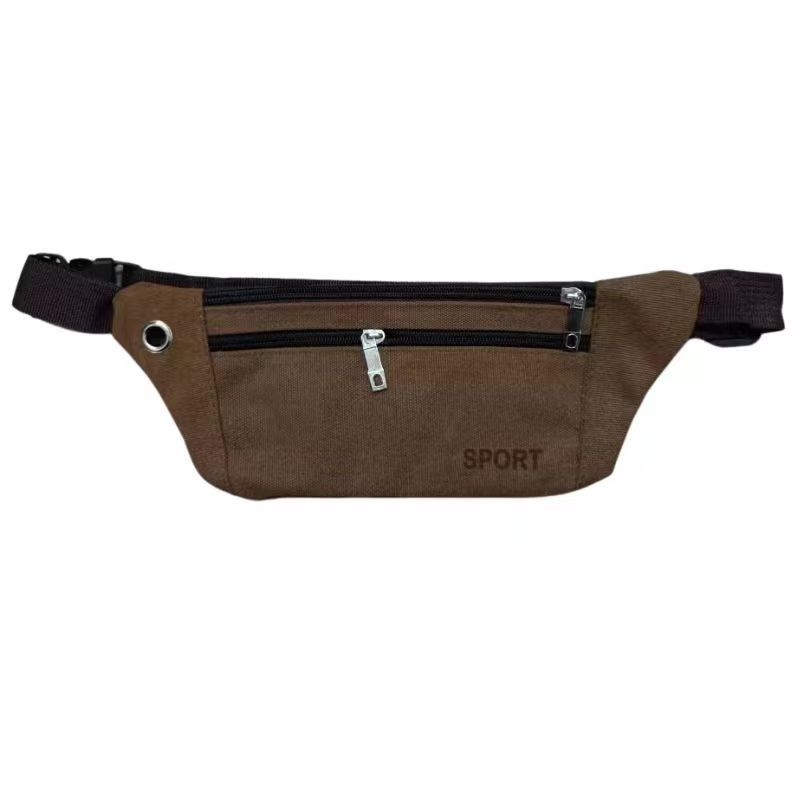 Unisex platnena pojasna torba za outdoor sportove – Crossbody stil, velika zapremina, pretinac za telefon i novčanik