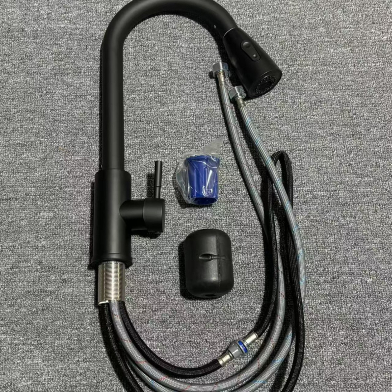 Robinet de bucătărie retractabil din oțel inox 304, montaj încorporat, 0–90°C, cartuș ceramic