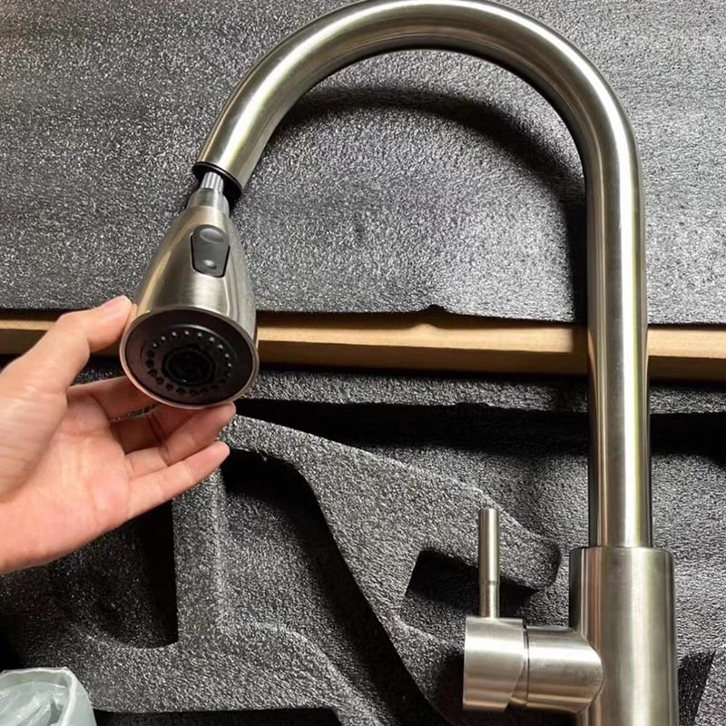 Robinet de bucătărie retractabil din oțel inox 304, montaj încorporat, 0–90°C, cartuș ceramic