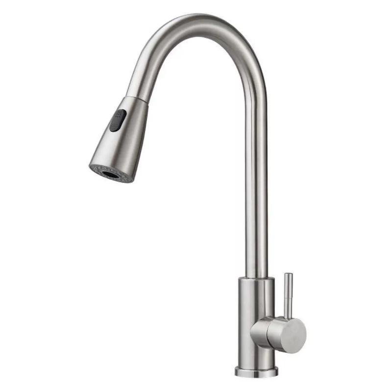Robinet de bucătărie retractabil din oțel inox 304, montaj încorporat, 0–90°C, cartuș ceramic