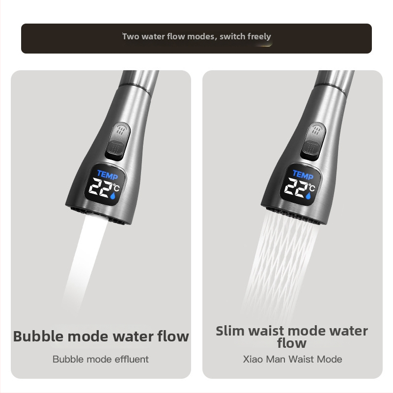 Kuhinjski izvlačni slavina od nehrđajućeg čelika, model Digital pull faucet, montaža vijcima, keramički ventil