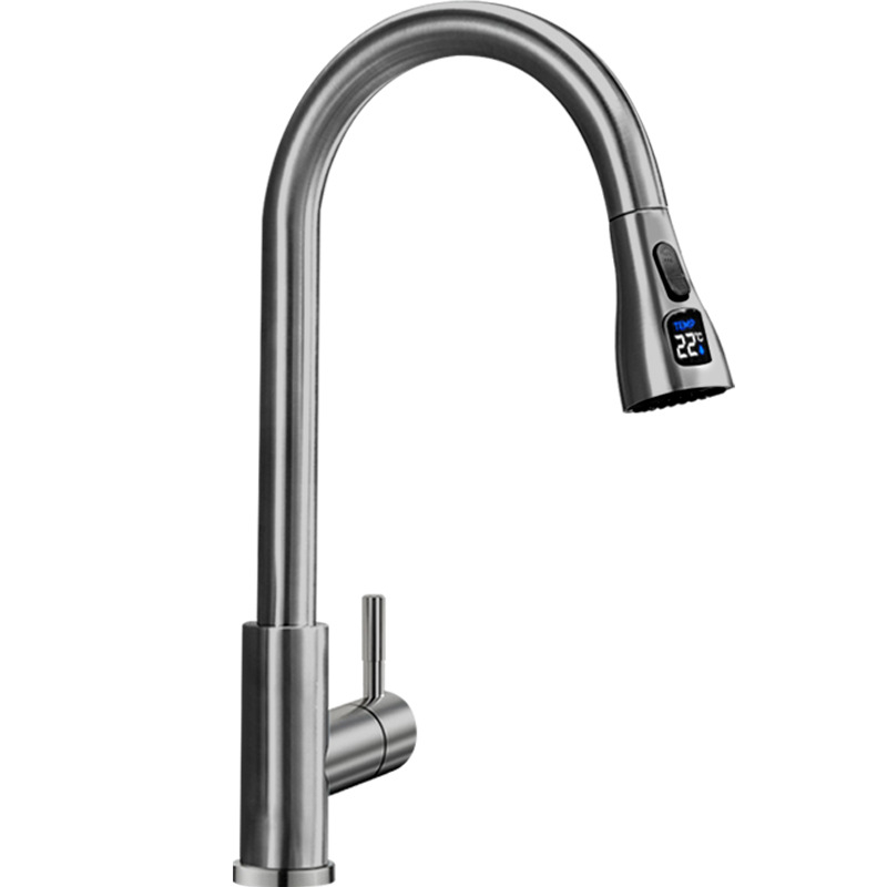 Kuhinjski izvlačni slavina od nehrđajućeg čelika, model Digital pull faucet, montaža vijcima, keramički ventil