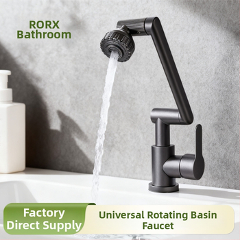 Robinet de bucătărie pentru chiuvetă, din oțel inoxidabil, rotativ, cu disc ceramic, model Ba-05, montaj încastrat