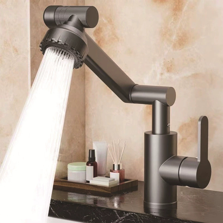 Robinet de bucătărie pentru chiuvetă, din oțel inoxidabil, rotativ, cu disc ceramic, model Ba-05, montaj încastrat
