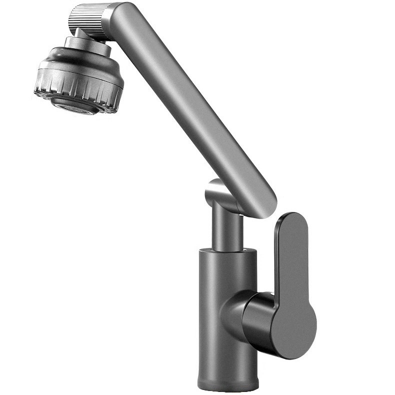 Robinet de bucătărie pentru chiuvetă, din oțel inoxidabil, rotativ, cu disc ceramic, model Ba-05, montaj încastrat
