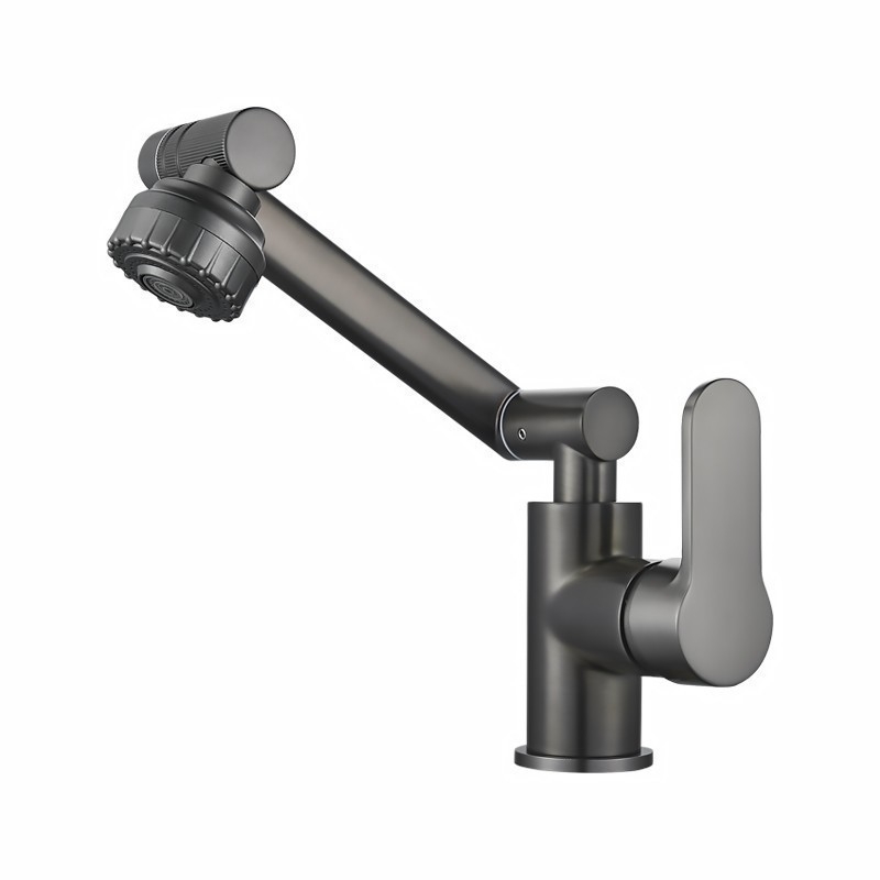 Robinet de bucătărie pentru chiuvetă, din oțel inoxidabil, rotativ, cu disc ceramic, model Ba-05, montaj încastrat