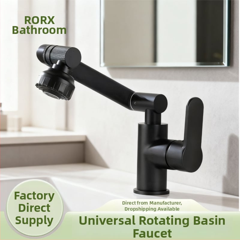 Robinet de bucătărie pentru chiuvetă, din oțel inoxidabil, rotativ, cu disc ceramic, model Ba-05, montaj încastrat