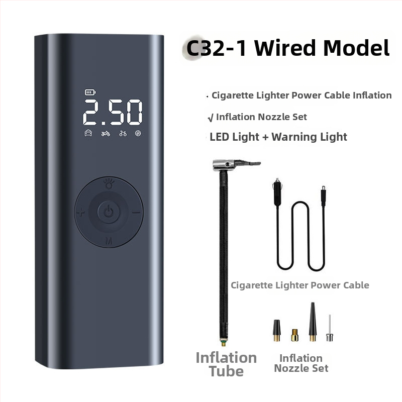 Prijenosna bežična automobilska pumpa, visoki tlak, 12V, 100W, 30 L/min, digitalni zaslon