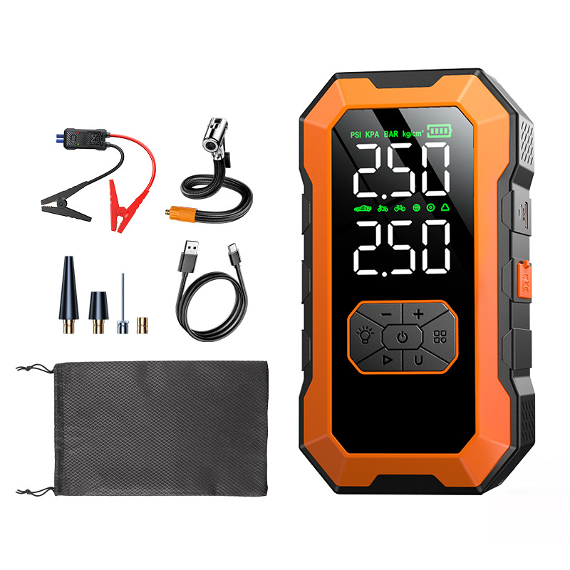 Auto start za nuždu i pumpa za zrak – sve-u-jedno, bežični power bank, 14.8V, 220W, 60 L/min, manometar za tlak u gumama