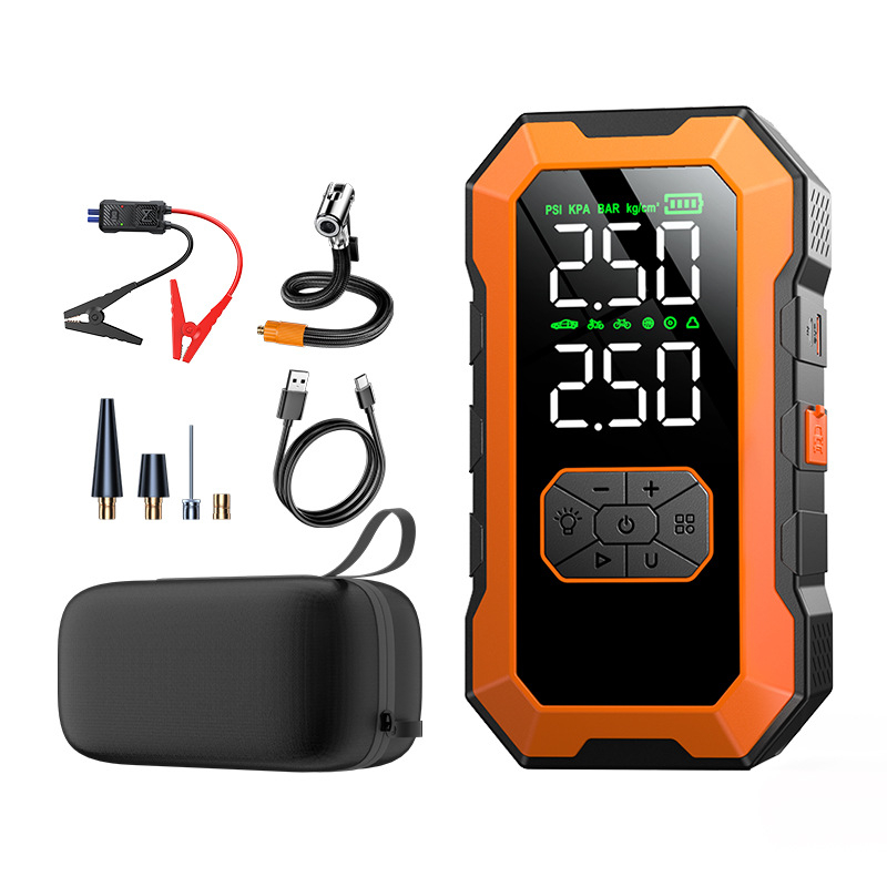 Auto start za nuždu i pumpa za zrak – sve-u-jedno, bežični power bank, 14.8V, 220W, 60 L/min, manometar za tlak u gumama