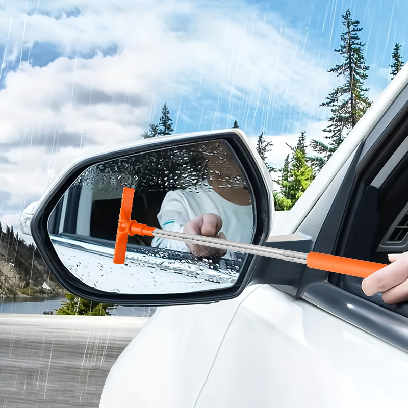 Brisač za automobilski retrovizor s teleskopskom od nehrđajućeg čelika, brisač za staklo prozora i odmagljivanje, alat za čišćenje automobila