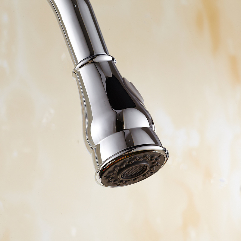 Kuhinjska slavina s izvučnim izlazom, bakreno tijelo, keramički disk ventil, montaža na radnu ploču, model Vase faucet