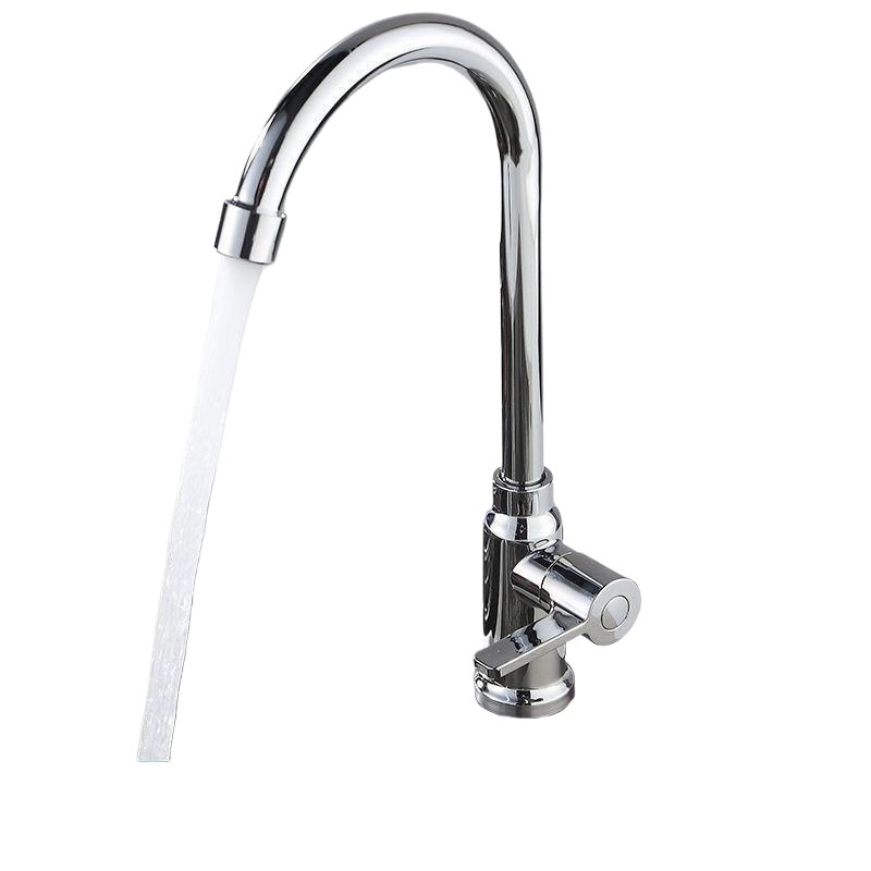 Robinet de bucătărie din oțel inoxidabil 304, finisaj cromat, disc ceramic al valvei, apă rece