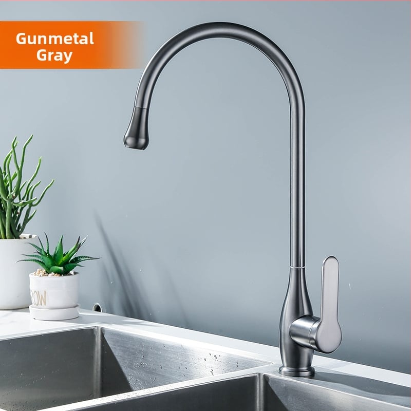 Robinet de bucătărie pentru chiuvetă (din oțel inoxidabil; 0–80 °C; cartuș ceramic; 1 MPa)