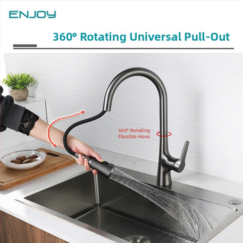 Robinet de bucătărie retractabil, din cupru integral, trei moduri de curgere, model V72-3, diametrul bazei 35 mm, cartuș ceramic