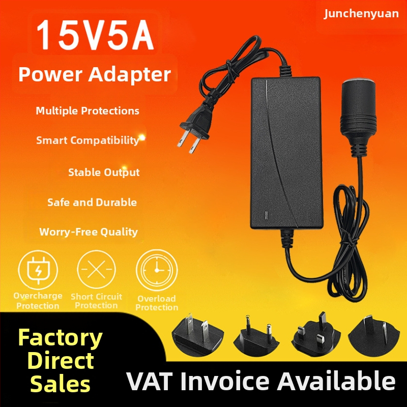 12V 5A barošanas adapters automašīnas cigarešu uzlādei – piemērots auto putekļsūcējam, gaisa sūcējam, ledusskapim, sadzīves ierīcēm un ūdens sūkņa uzraudzībai