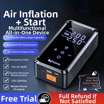 Gépjármű-vészindítási tápegység beépített légpumpával — mindent egyben, többfunkciós power bank