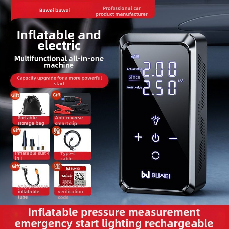 Gépjármű-vészindítási tápegység beépített légpumpával — mindent egyben, többfunkciós power bank