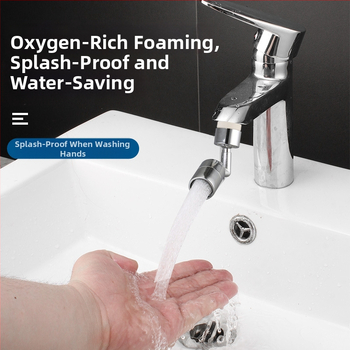 Aerator slavine s 720° rotacijom, keramički jezgreni ventil, ABS/nerđajući čelik, 22 mm ulaz, navojni spoj