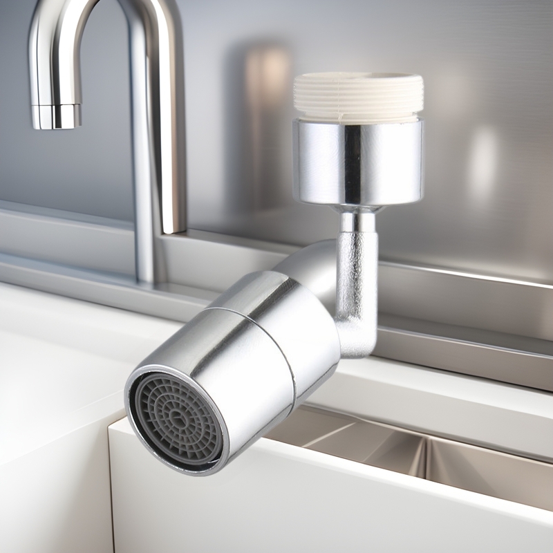 Aerator slavine s 720° rotacijom, keramički jezgreni ventil, ABS/nerđajući čelik, 22 mm ulaz, navojni spoj
