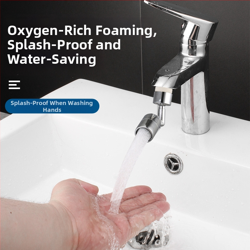 Aerator slavine s 720° rotacijom, keramički jezgreni ventil, ABS/nerđajući čelik, 22 mm ulaz, navojni spoj