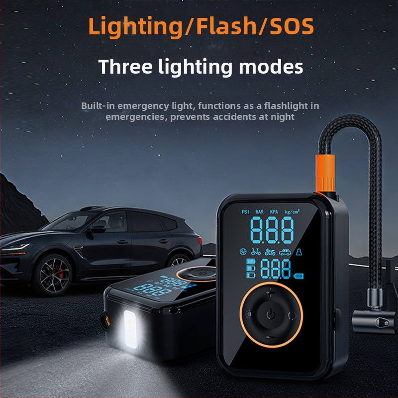 Prenosná bezdrôtová pumpa do auta USB, 7.4V, 25 L/min, digitálny displej, >20 min prevádzky, ABS plášť