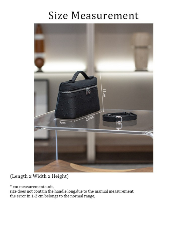 LP torba od prave kože s uzorkom noja, vodoravni kvadratni oblik, zatvarač, podstava od poliestera, gradski minimalist stil, dvostruke naramenice
