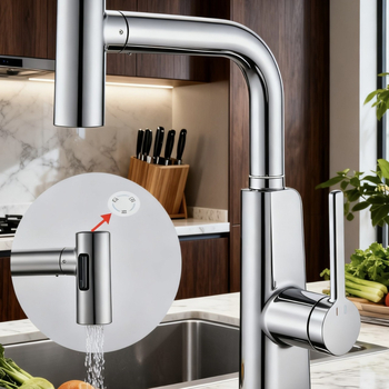 Кухненски смесител за мивка с топла и студена вода, модел Lt-66, цинкова сплав, керамичен дисков клапан, диаметър седла на клапана 35 мм