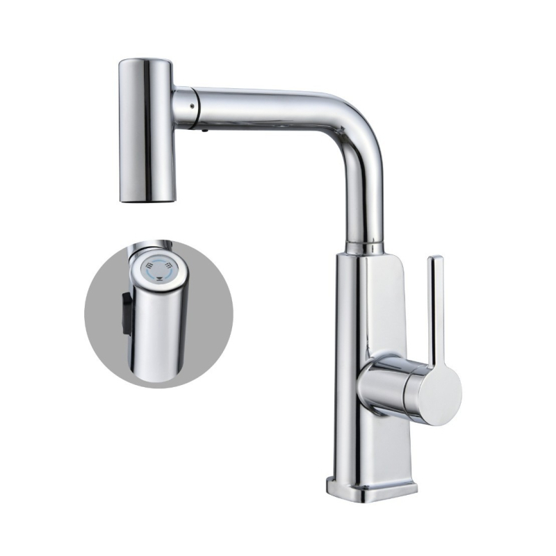 Кухненски смесител за мивка с топла и студена вода, модел Lt-66, цинкова сплав, керамичен дисков клапан, диаметър седла на клапана 35 мм