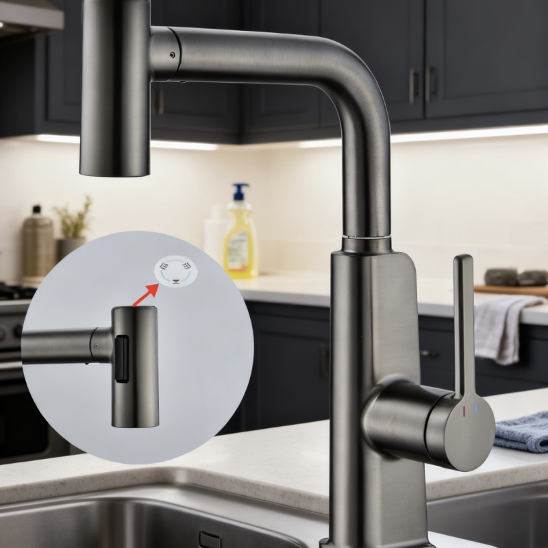 Кухненски смесител за мивка с топла и студена вода, модел Lt-66, цинкова сплав, керамичен дисков клапан, диаметър седла на клапана 35 мм