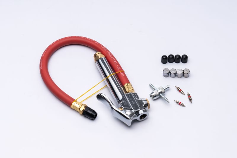 Rankinis avarinės padangų pripūtimo pompa su matuokliu, daugiafunkcinis universalus komplektas; slėgio diapazonas 0–100 psi, tikslumas 0.01 psi, medžiagos: varis, nerūdijantis plienas, guma, ABS