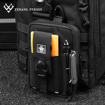Muška taktička pojasna torba za telefon, crossbody, poliester, prozračna, vodootporna, otporna na habanje, 0,22 kg