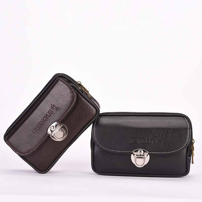 Muška reljefna torbica za struk, od PU kože, otporna na habanje, podstava od poliester, pogodna za poslovna putovanja