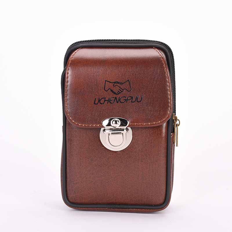 Muška reljefna torbica za struk, od PU kože, otporna na habanje, podstava od poliester, pogodna za poslovna putovanja