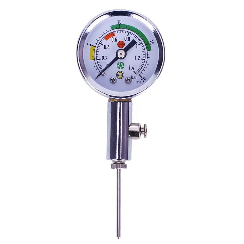 Manometru de presiune pentru mingi de arbitru – tip indicator, metal; pentru fotbal, baschet și volei; instrument de antrenament; personalizabil