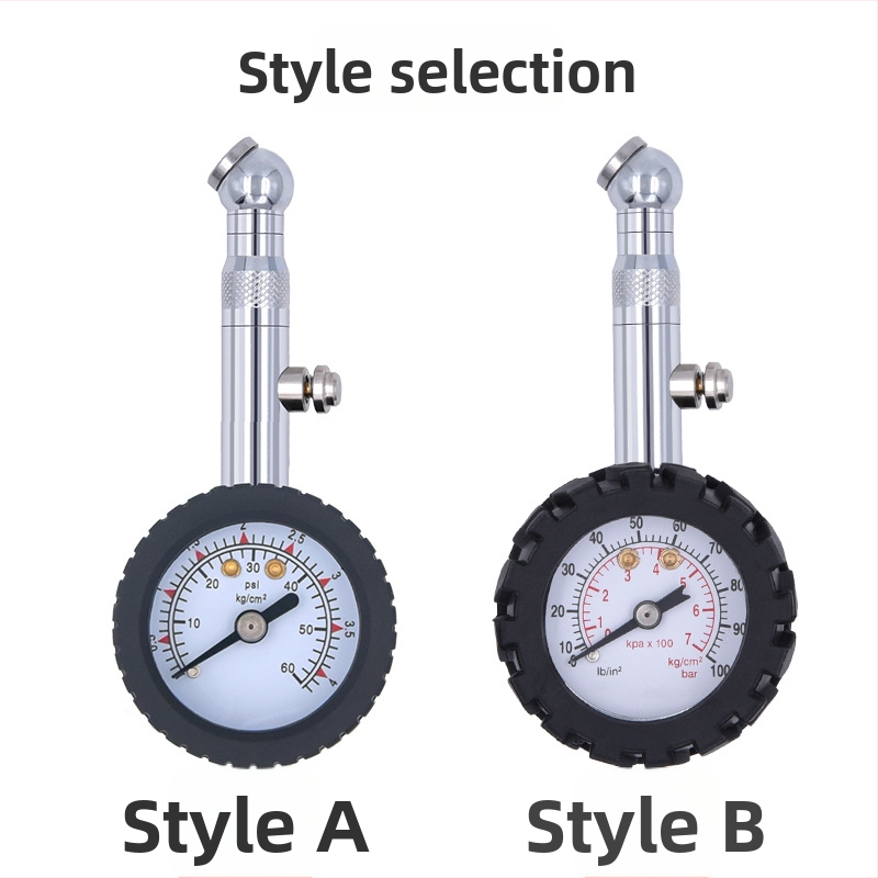 Метален манометър за налягане в гумите, механичен барометър, марка CZS/Che, диапазон 0–100 psi, точност ±2 psi, материали мед, метал и гума, множество единици измерване