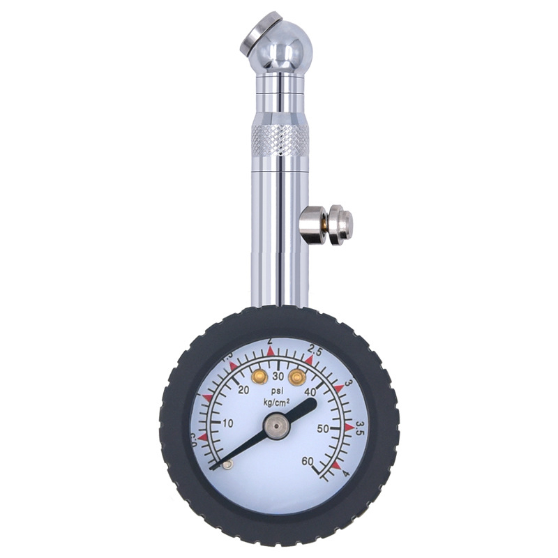 Метален манометър за налягане в гумите, механичен барометър, марка CZS/Che, диапазон 0–100 psi, точност ±2 psi, материали мед, метал и гума, множество единици измерване